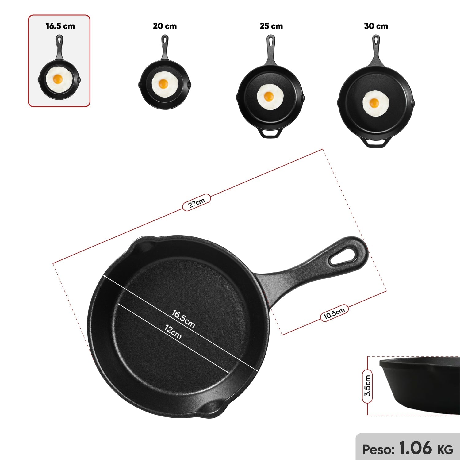 SARTÉN GRILLCORP N° 16.5 DE HIERRO FUNDIDO ESMALTADO - 6