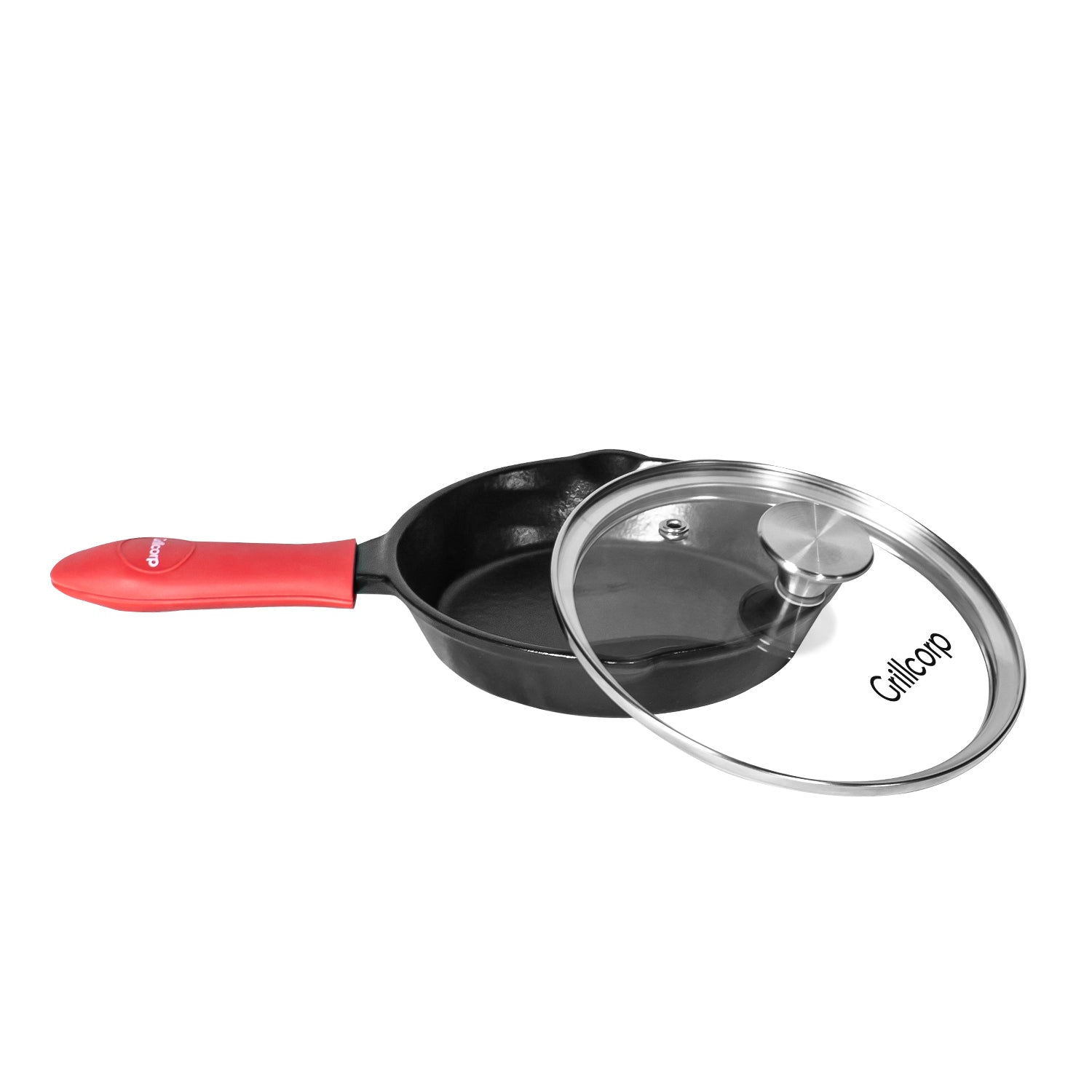 SARTEN GRILLCORP N° 16.5 HF ESMALTADO + TAPA DE VIDRIO + MANGO - 3