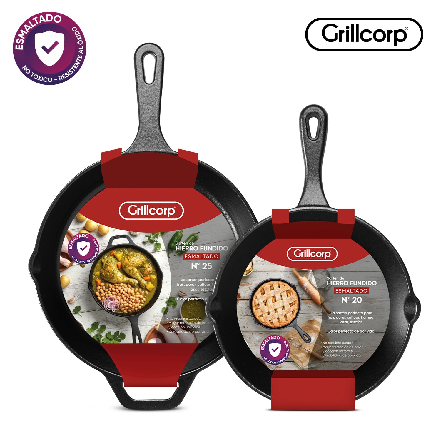 SARTENES GRILLCORP HF ESMALTADO N°20 + N°25 - 1