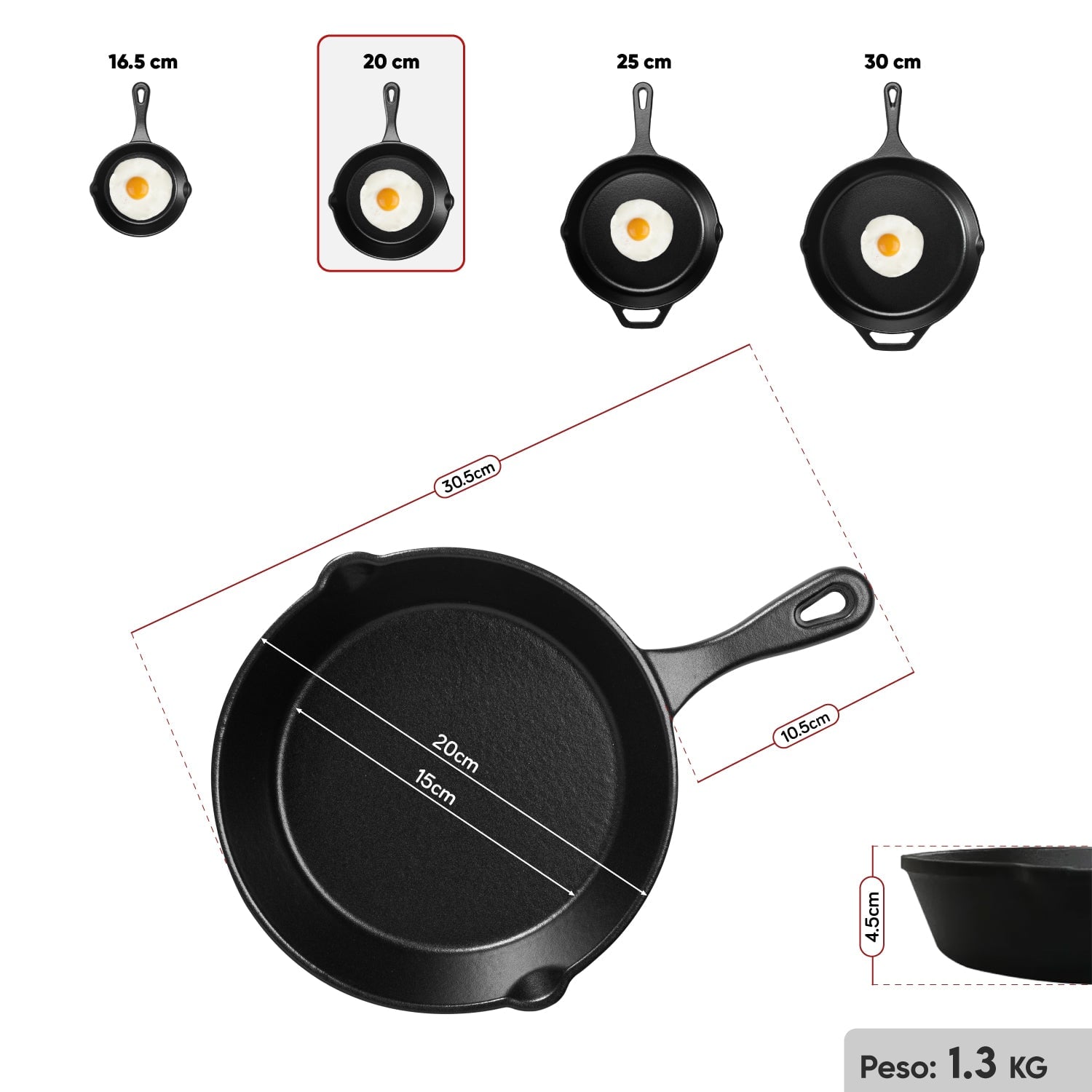 SARTENES GRILLCORP HF ESMALTADO N°16.5 + N°20 + N°25 - 3