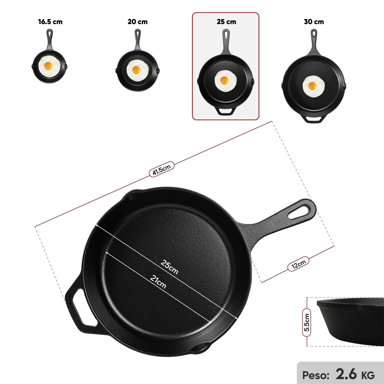 SARTENES GRILLCORP HF ESMALTADO N°16.5 + N°20 + N°25 - 4