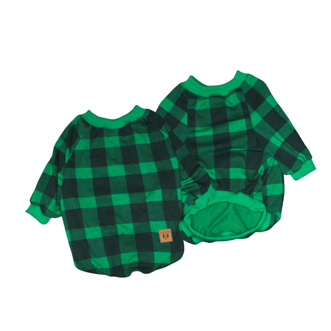 POLERA ALGODÓN PERRO Y GATO ESCOCES VERDE TALLA 6 LETIF PET SHOP - 1