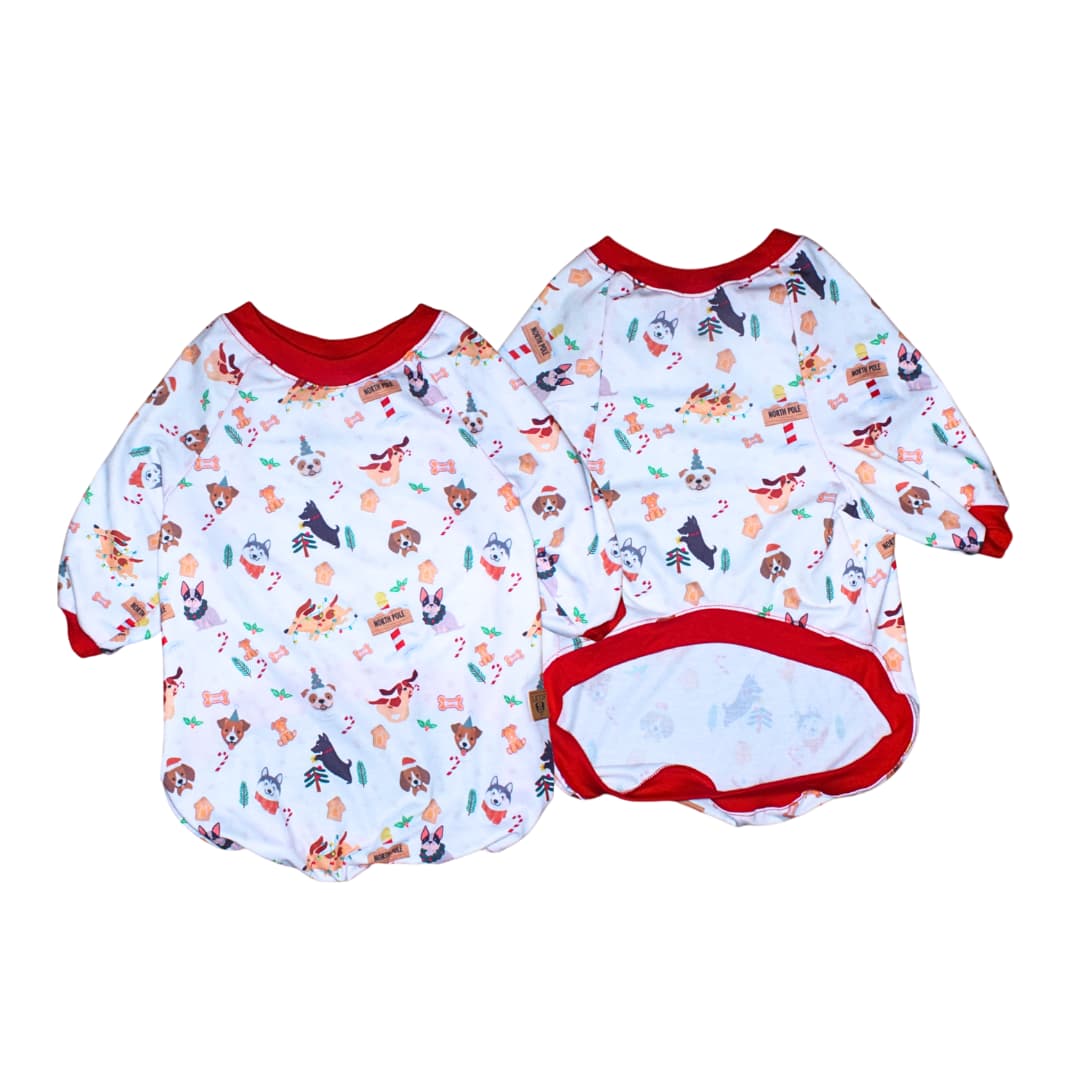 POLERA ALGODÓN PERRO Y GATO HAPPY XMAS WOOF TALLA 4 LETIF PET SHOP - 1