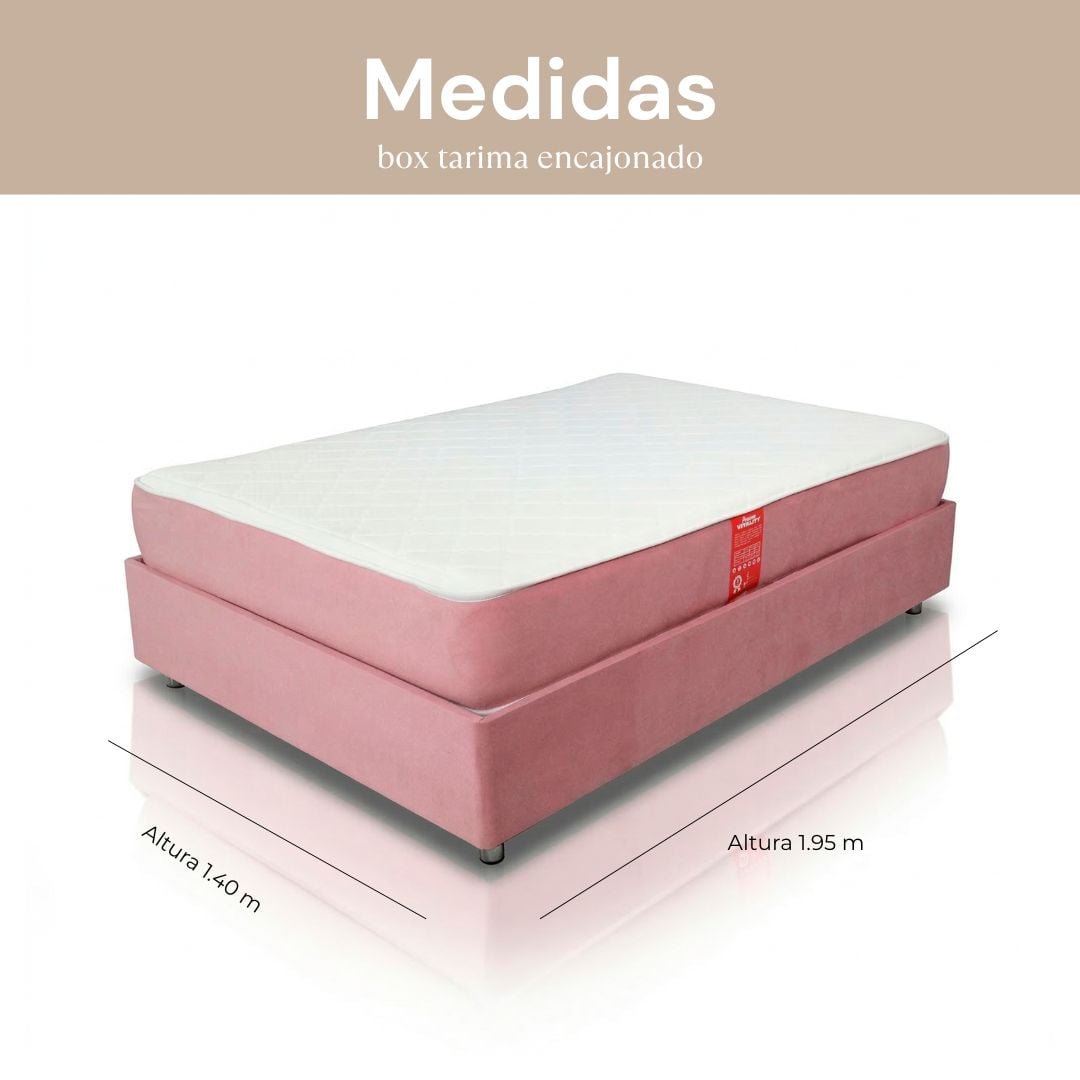 DORMITORIO KATTY CLASS CON COLCHÓN Y VELADOR 2 PLAZAS - 4