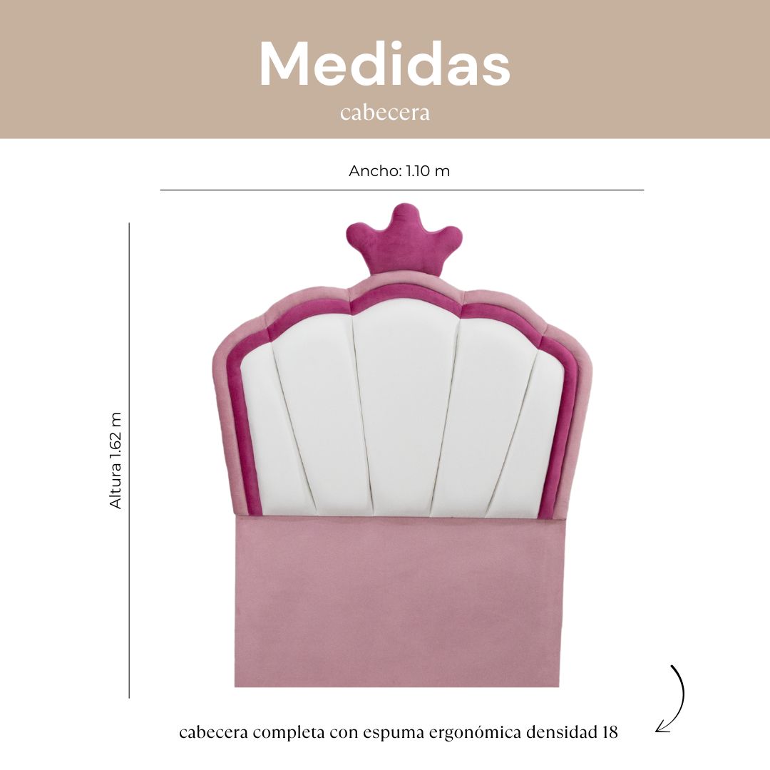 DORMITORIO BABY SOFIA CON BARANDAS Y COLCHÓN 1.5 PLAZAS - 5