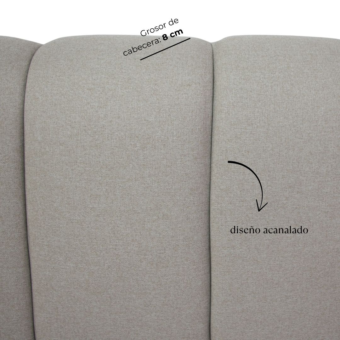 DORMITORIO NUBE JOICE BOX TARIMA Y COLCHÓN 2 PLAZAS BEIGE - 6