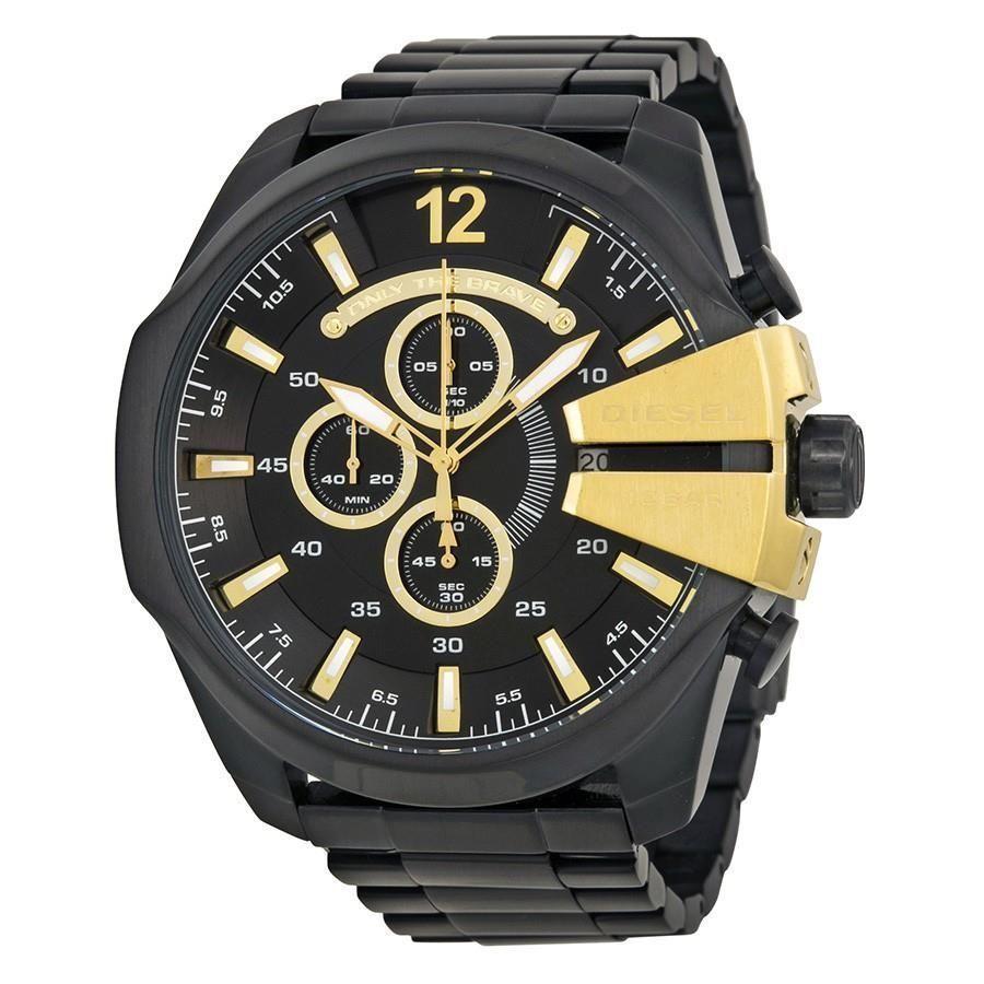 RELOJ DIESEL HOMBRE ANÁLOGO DZ4309 MEGA CHIEF CRONÓGRAFO NEGRO DORADO - 1