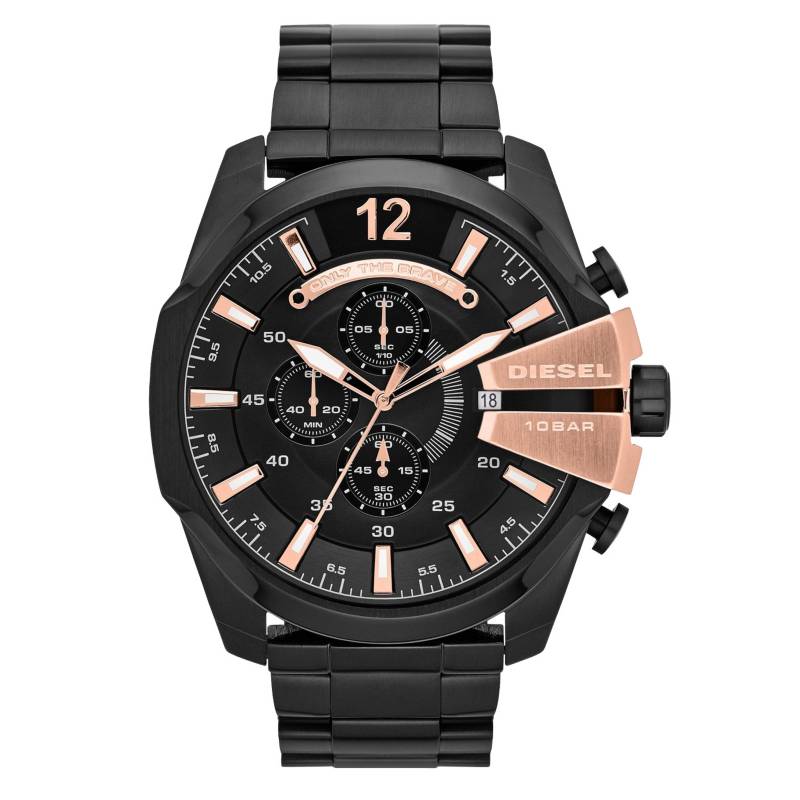 RELOJ DIESEL HOMBRE ANÁLOGO DZ4309 MEGA CHIEF CRONÓGRAFO NEGRO DORADO - 2
