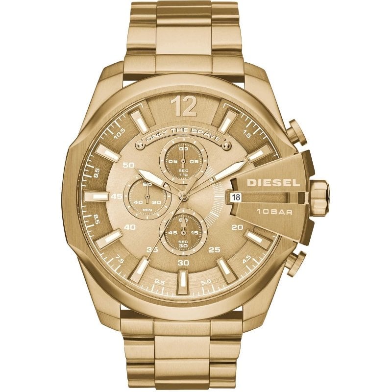 RELOJ DIESEL HOMBRE ANÁLOGO DZ4360 MEGA CHIEF CRONÓGRAFO GOLD EDITION - 1