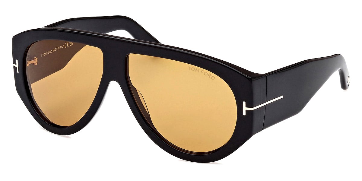 LENTES DE SOL TOM FORD™ FT1044 BRONSON 01E 60 - SHINY BLACK/T LOGO - 1