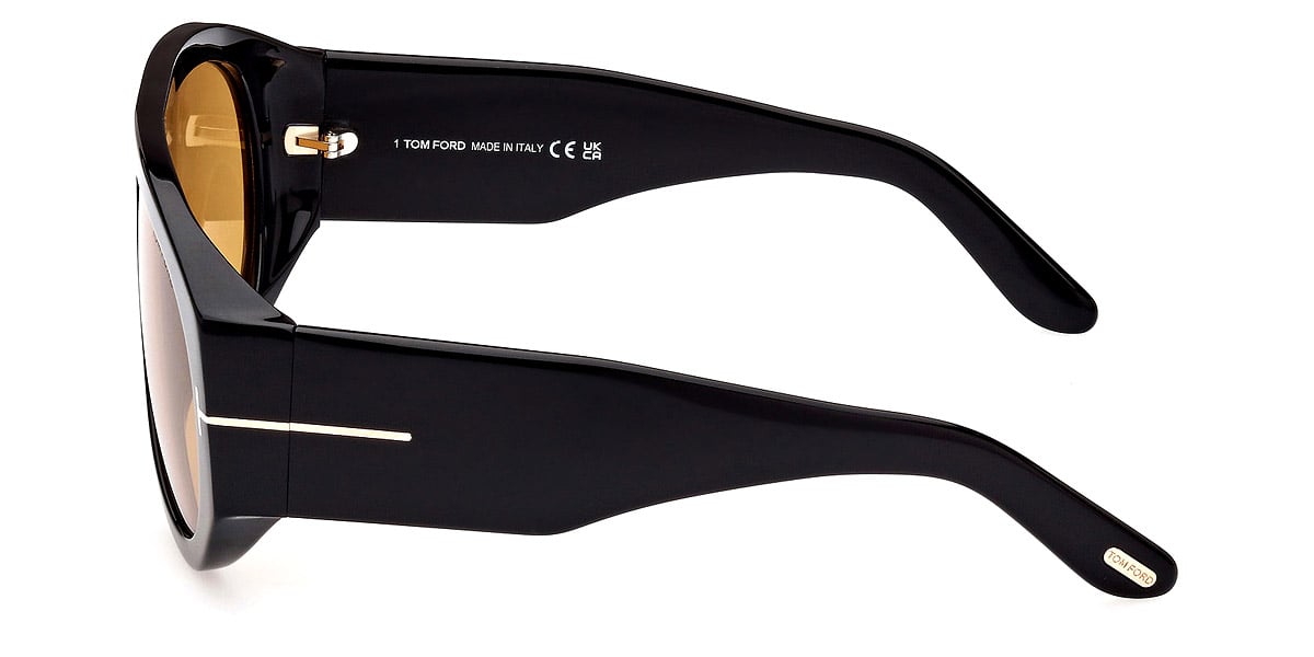 LENTES DE SOL TOM FORD™ FT1044 BRONSON 01E 60 - SHINY BLACK/T LOGO - 3