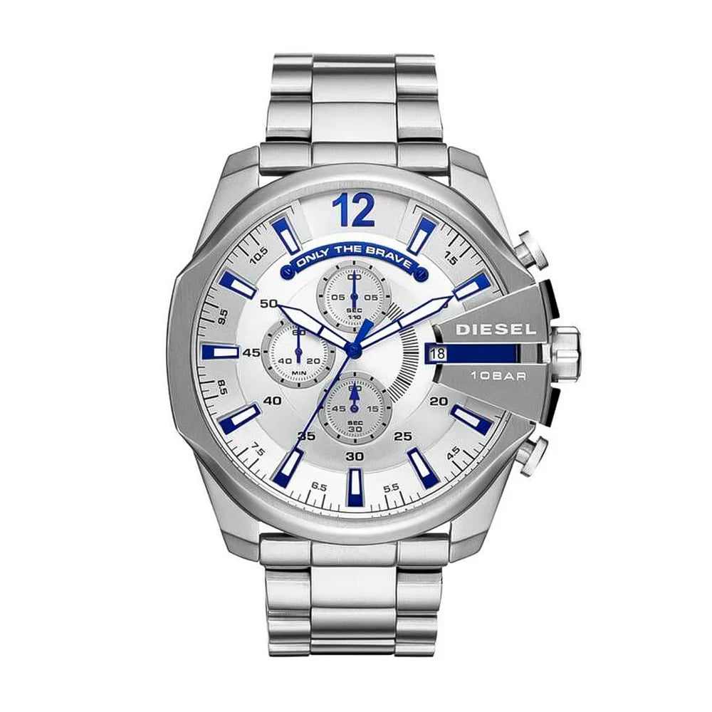 RELOJ CRONÓGRAFO DIESEL DZ4477 PLATEADO AZUL NUEVO MODELO - 2