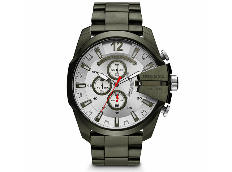 RELOJ CRONÓGRAFO DIESEL DZ4478 MEGA CHIEF NEGRO CARA BLANCA NUEVO MODELO - 1