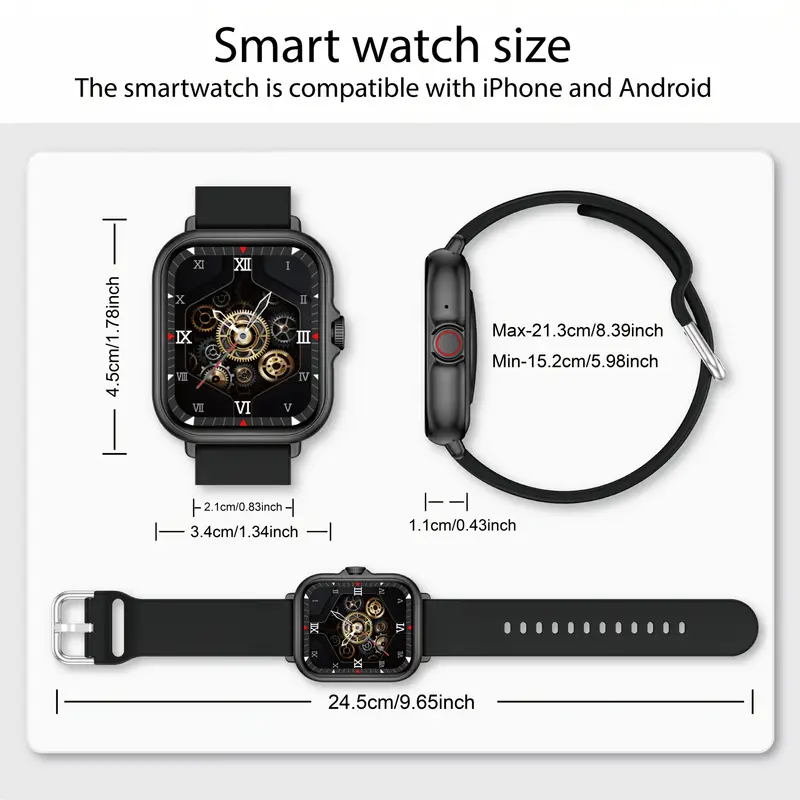 SMARTWATCH NEGRO MULTIFUNCIONAL NUEVO EN CAJA UNISEX LARGA DURACIÓN - 2