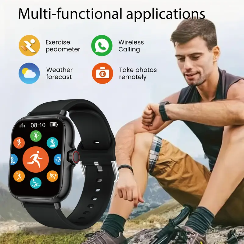 SMARTWATCH NEGRO MULTIFUNCIONAL NUEVO EN CAJA UNISEX LARGA DURACIÓN - 3