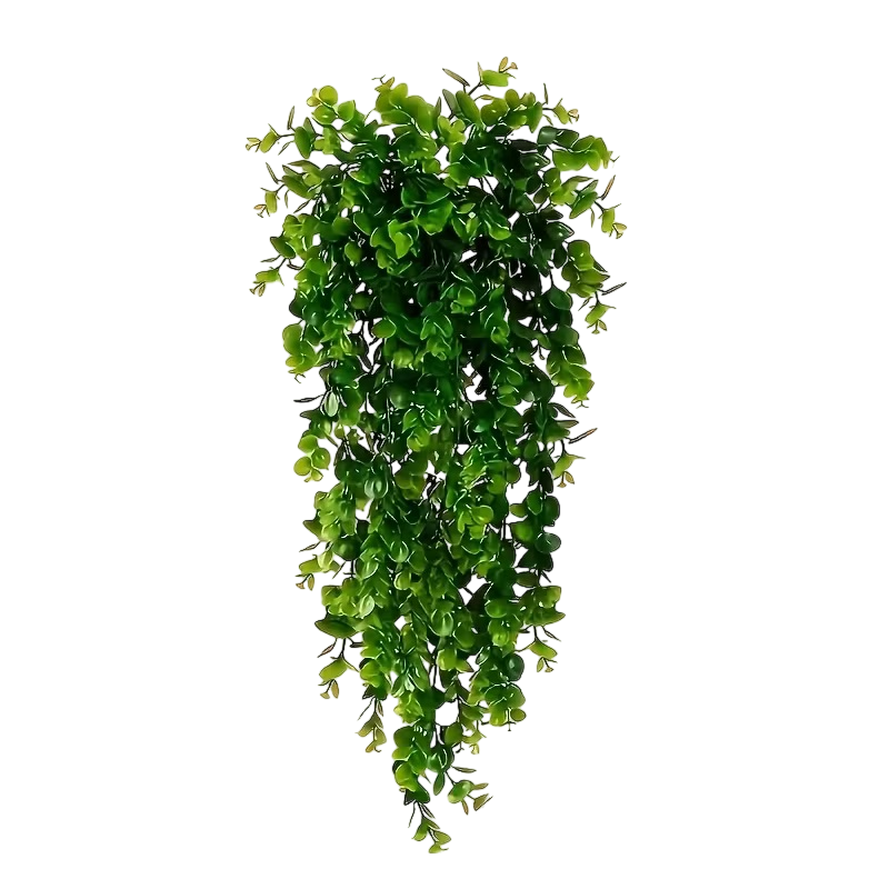 PACK 4 PLANTAS ARTIFICIALES COLGANTE EUCALIPTO VERDE REAL AMBIENTE VIVO 80 CM NUEVO - 1