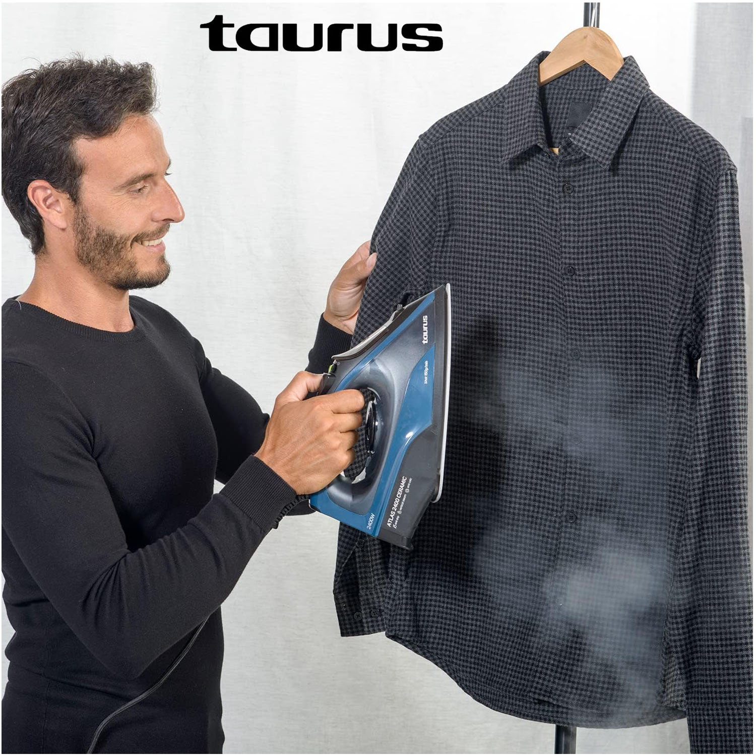 PLANCHA A VAPOR TAURUS BASE CERÁMICA ATLAS 2400 AZUL - 4