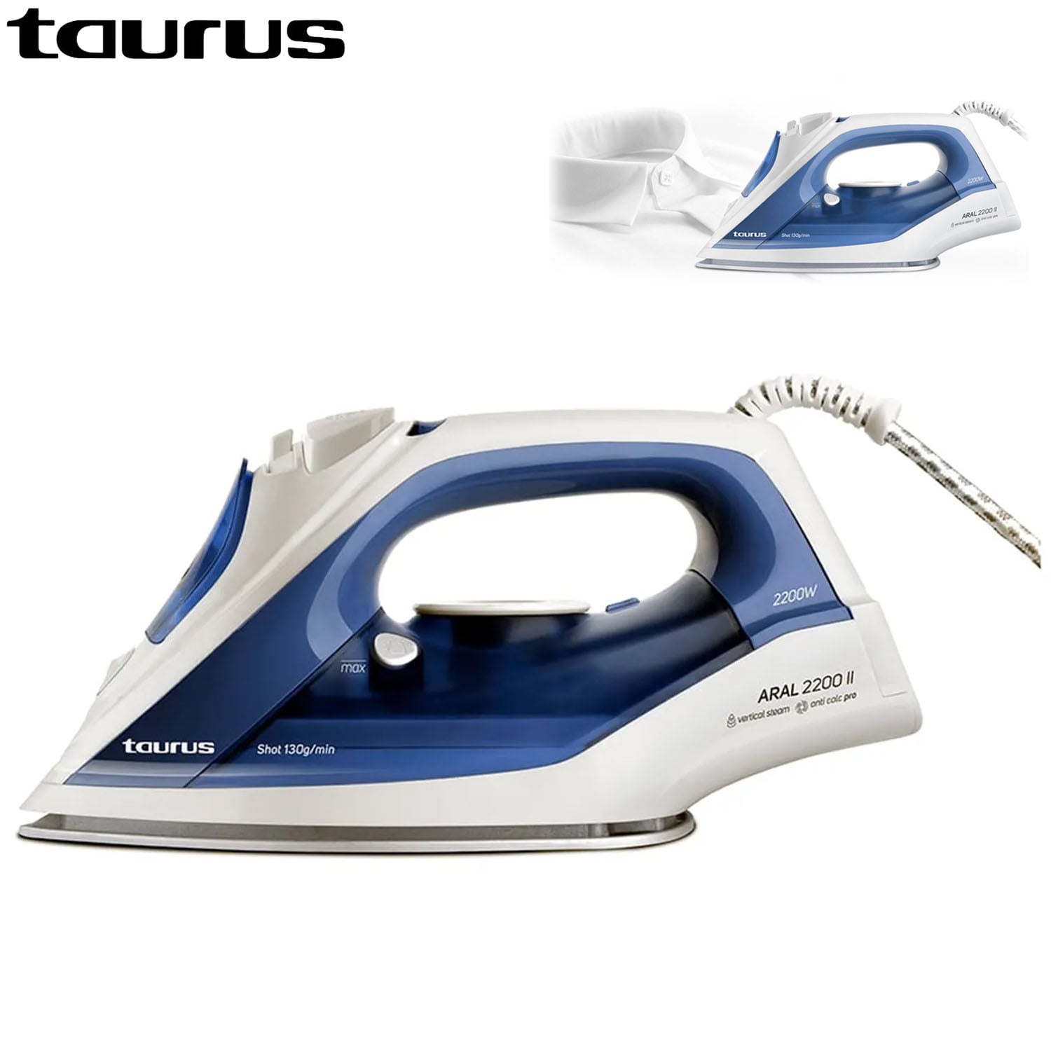 PLANCHA TAURUS A VAPOR ARAL 2200 II AZUL - 1