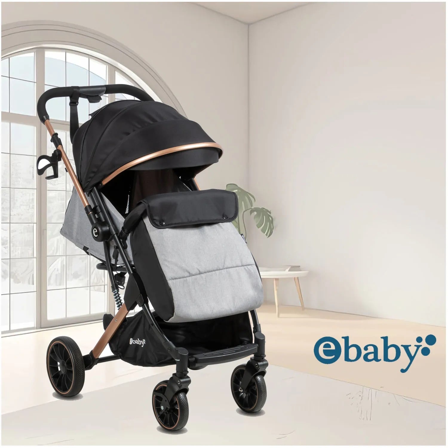 COCHE MOISÉS TRAVEL SYSTEM EBABY «SPARROW» PORTA BEBÉ GRAY - 4