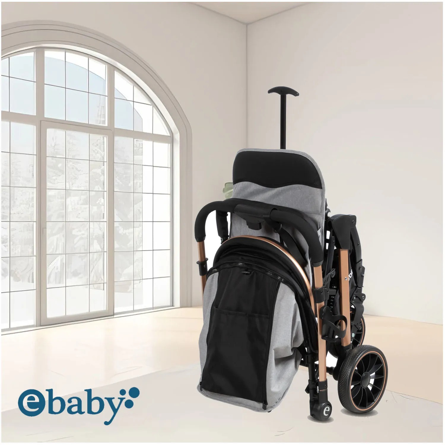 COCHE MOISÉS TRAVEL SYSTEM EBABY «SPARROW» PORTA BEBÉ GRAY - 5
