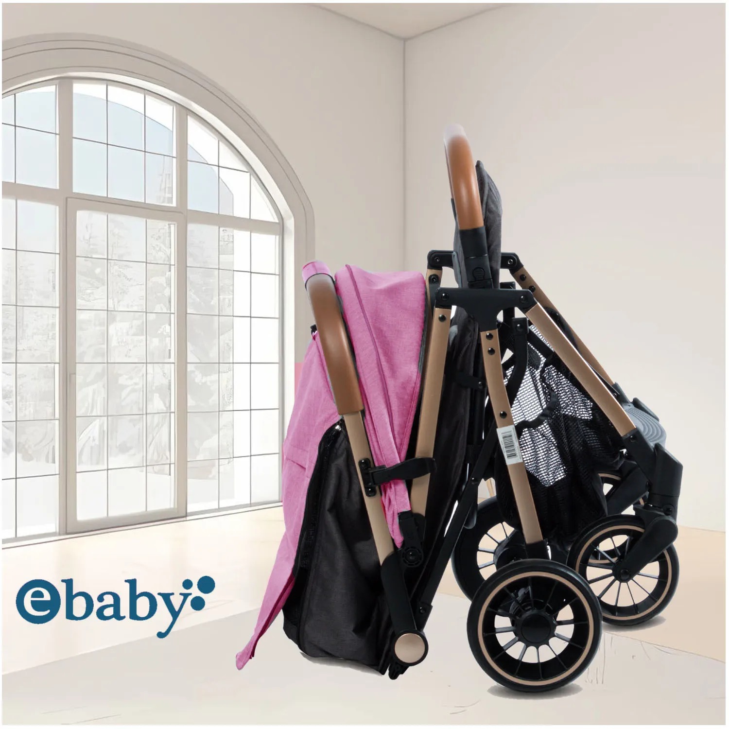 COCHE MALETA PARA BEBÉ «SOFI» DE FÁCIL PLEGADO PINK - 2