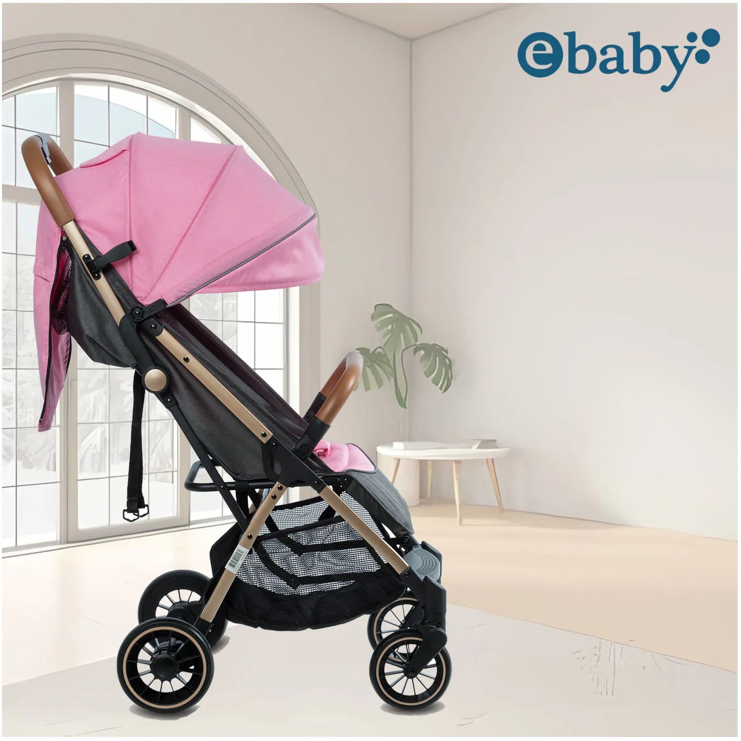 COCHE MALETA PARA BEBÉ «SOFI» DE FÁCIL PLEGADO PINK - 5