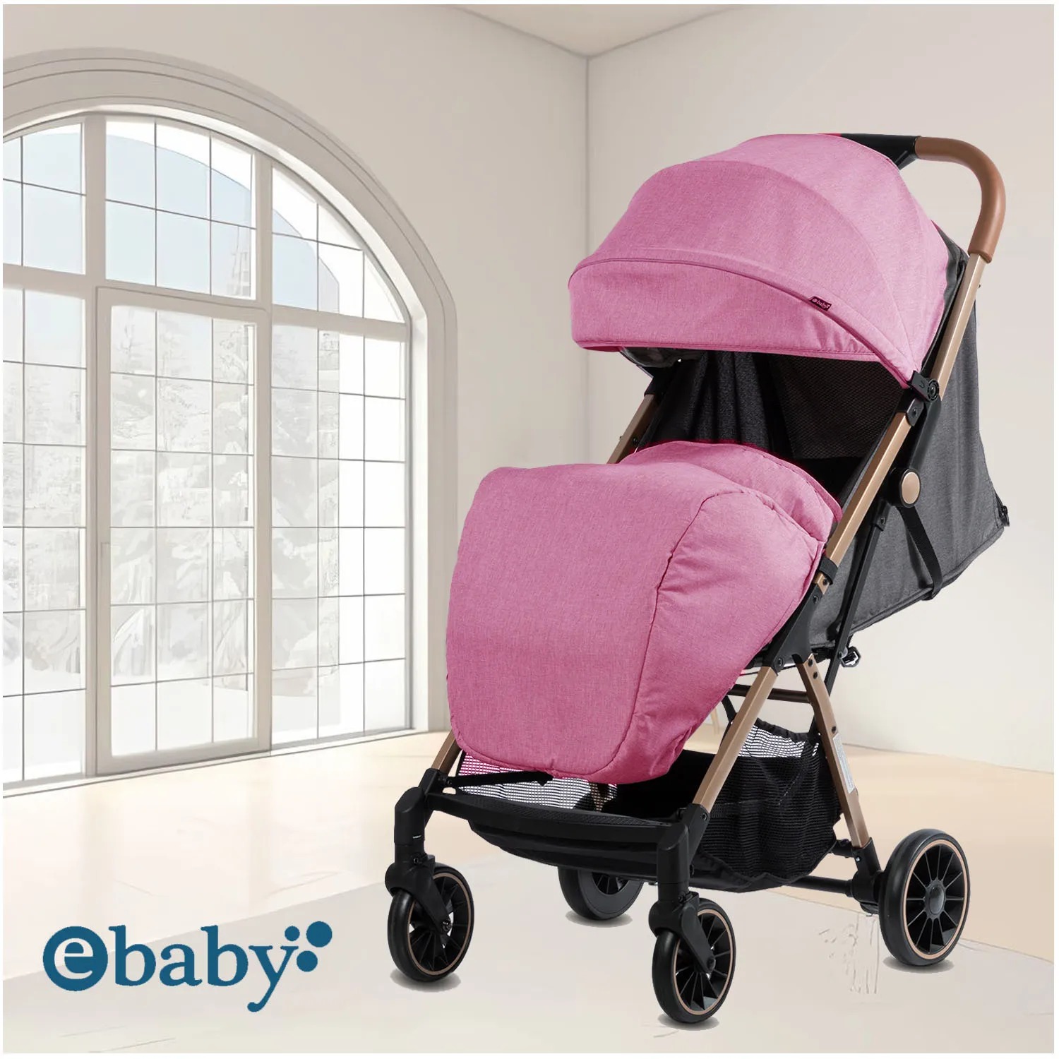COCHE MALETA PARA BEBÉ «SOFI» DE FÁCIL PLEGADO PINK - 6