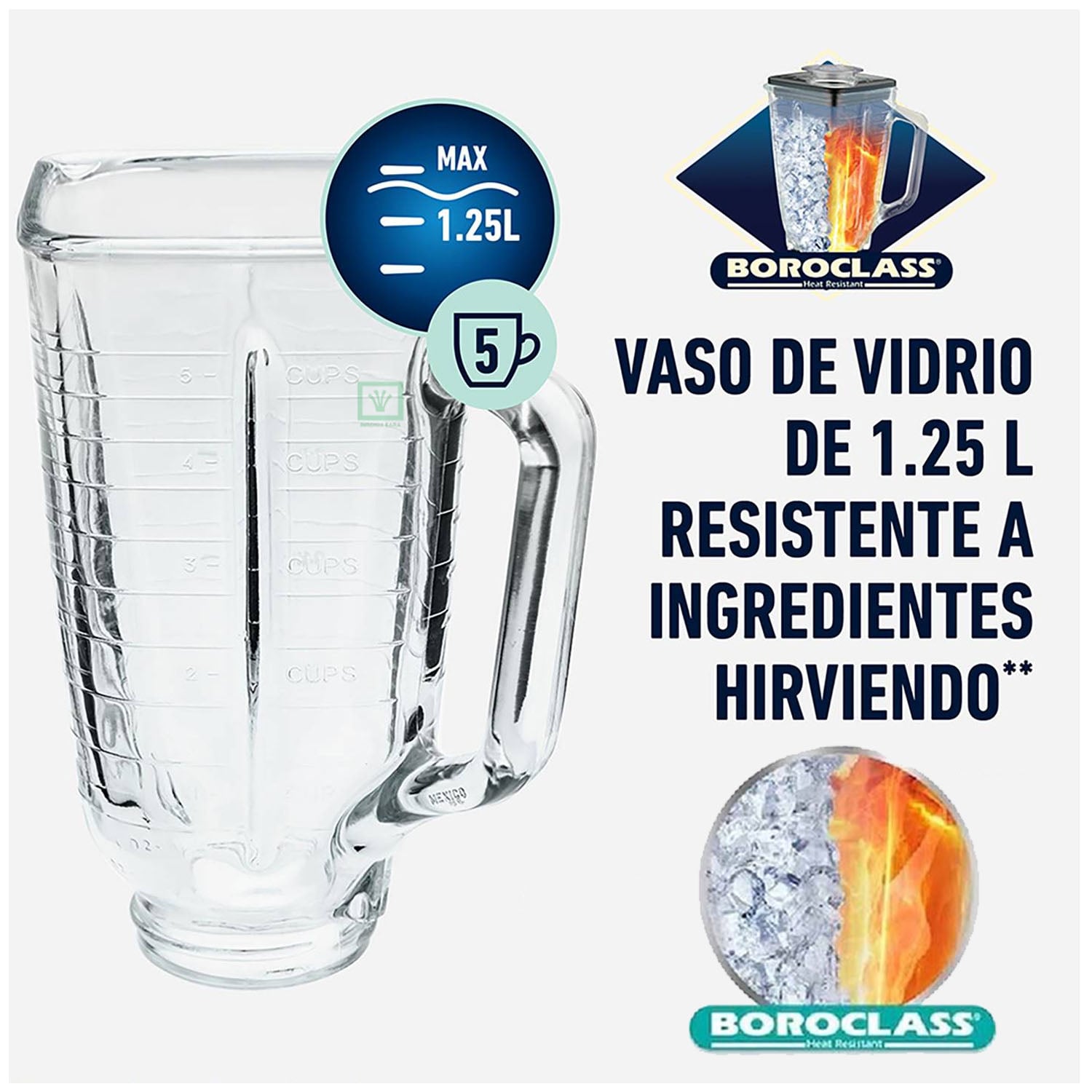 VASO OSTER PARA LICUADORA CLÁSICA DE VIDRIO PYREX - 1