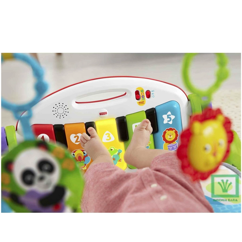 GIMNASIO PIANO PATADITAS CON LUCES MUSICA Y ESPEJO 668-38 VERDE - 7