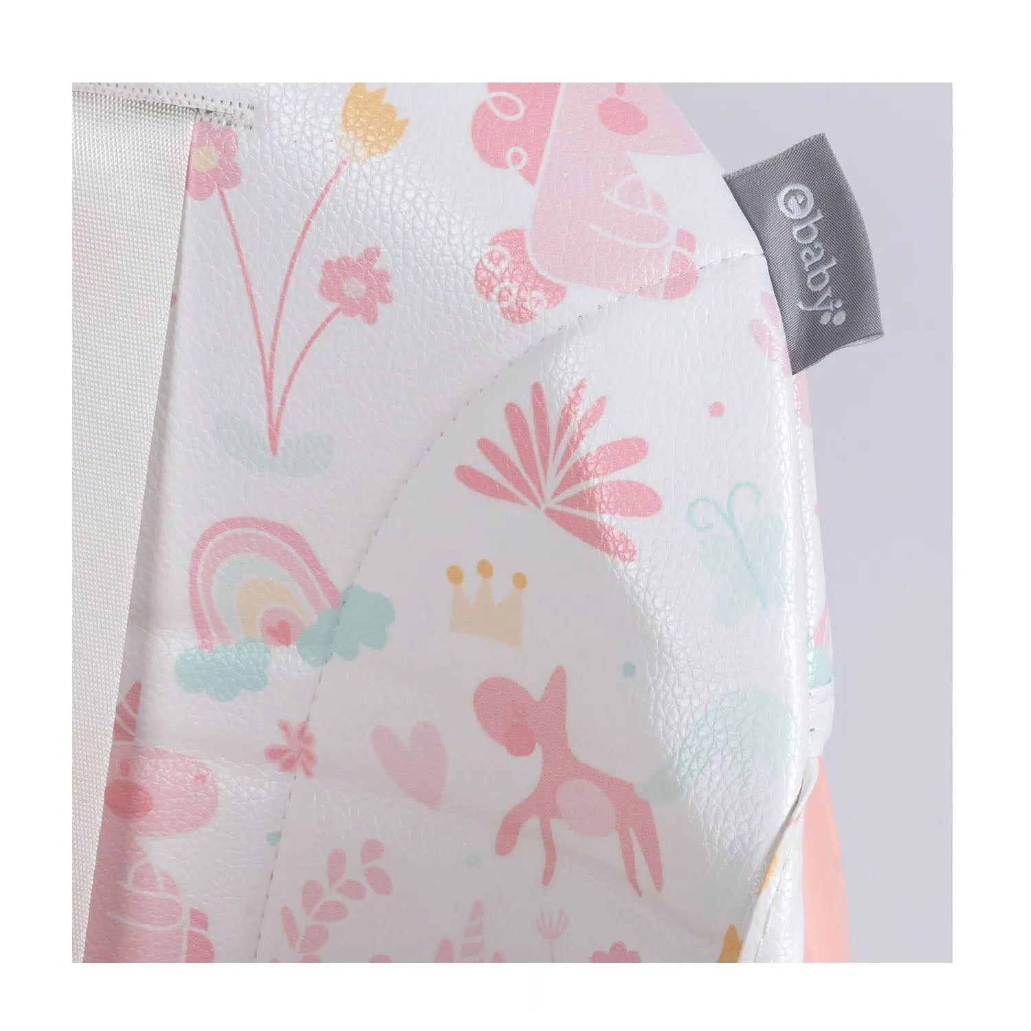 SILLA DE COMER EBABY ASIENTO RECLINABLE DALI ROSA - MELÓN CON RUEDAS - 4