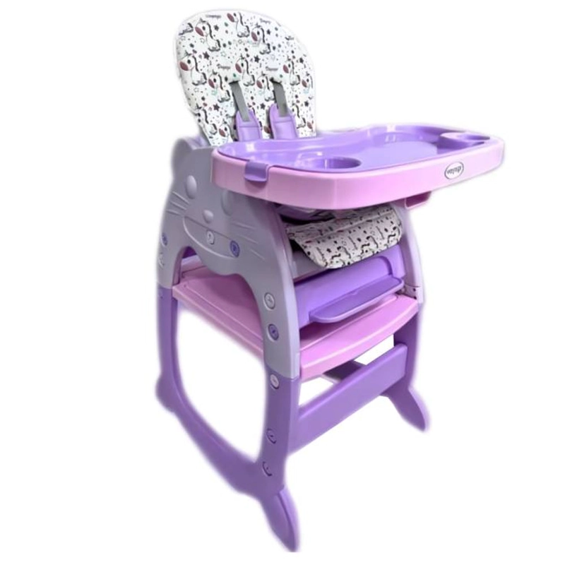 SILLA DE COMER GATO CARPETA 3 EN 1 MORADO - 3