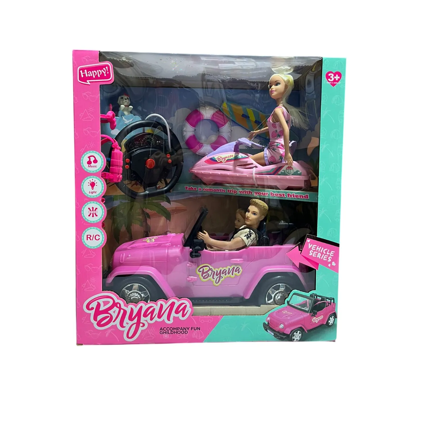 JUGUETE SET DE MUÑECA BRYANA CON AUTO YATE Y CONTROL MUSICAL - 5
