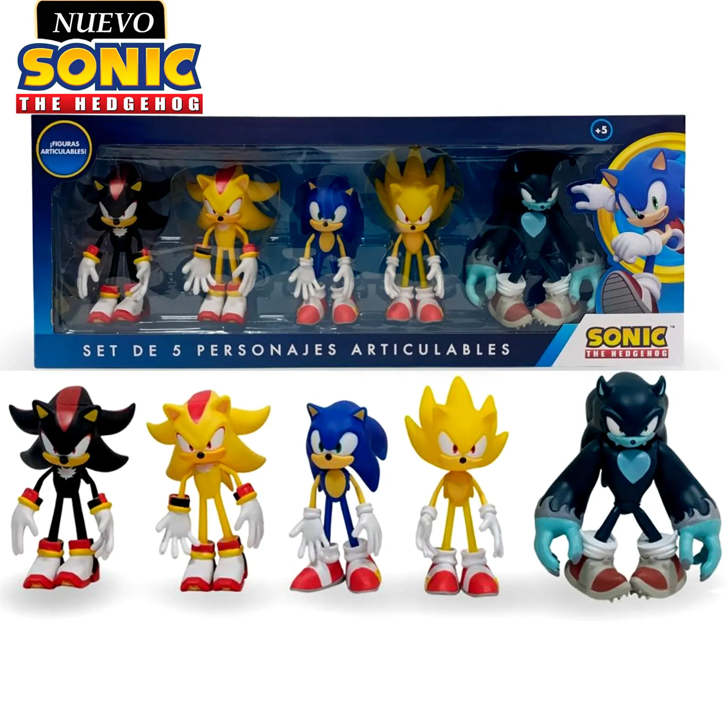 SET DE MUÑECOS SONIC Y SUS AMIGOS ARTICULABLES M5 WEREHOG - 1