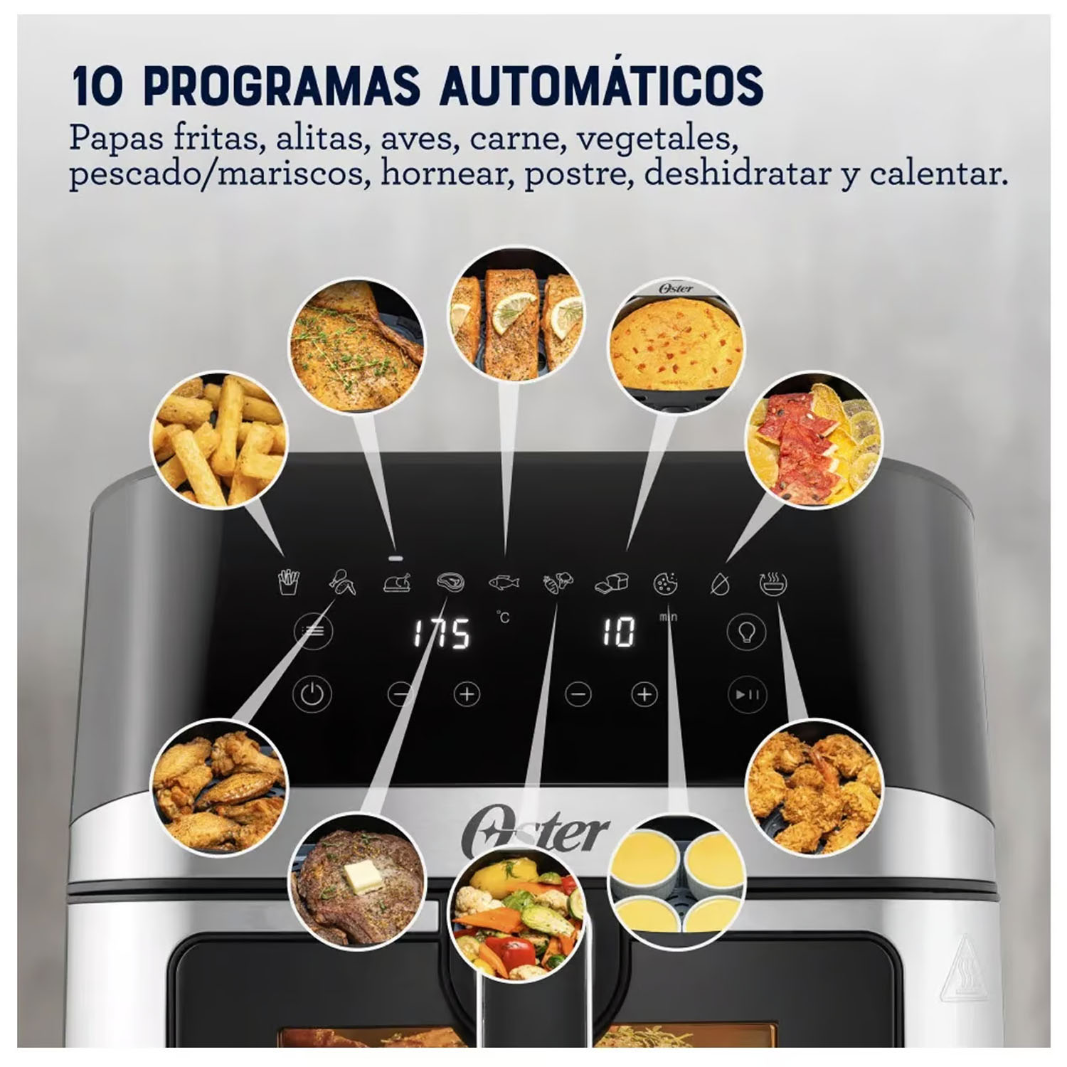 FREIDORA DE AIRE DIGITAL OSTER DIAMONDFORCE 7.5 L CKSTAF75WDSSDF - 3