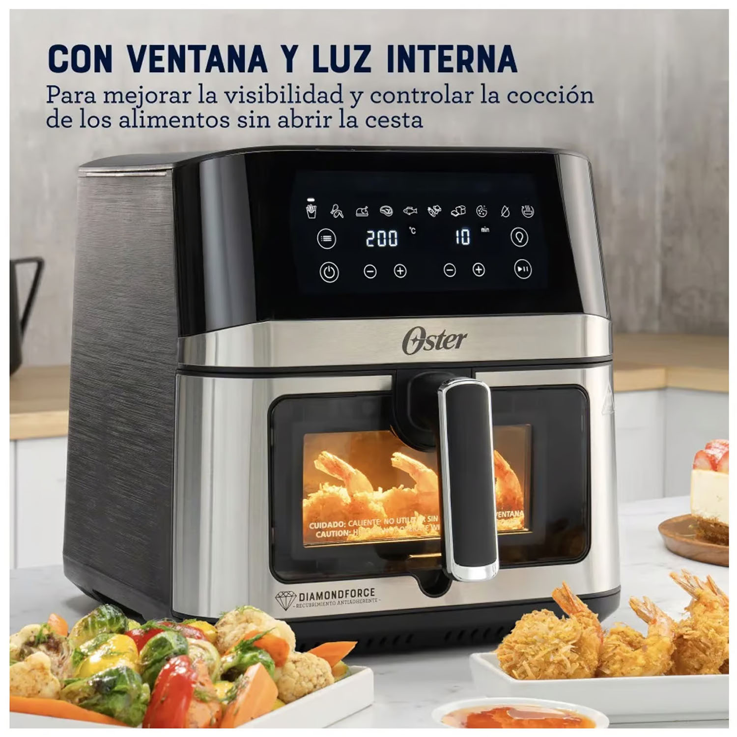 FREIDORA DE AIRE DIGITAL OSTER DIAMONDFORCE 7.5 L CKSTAF75WDSSDF - 4