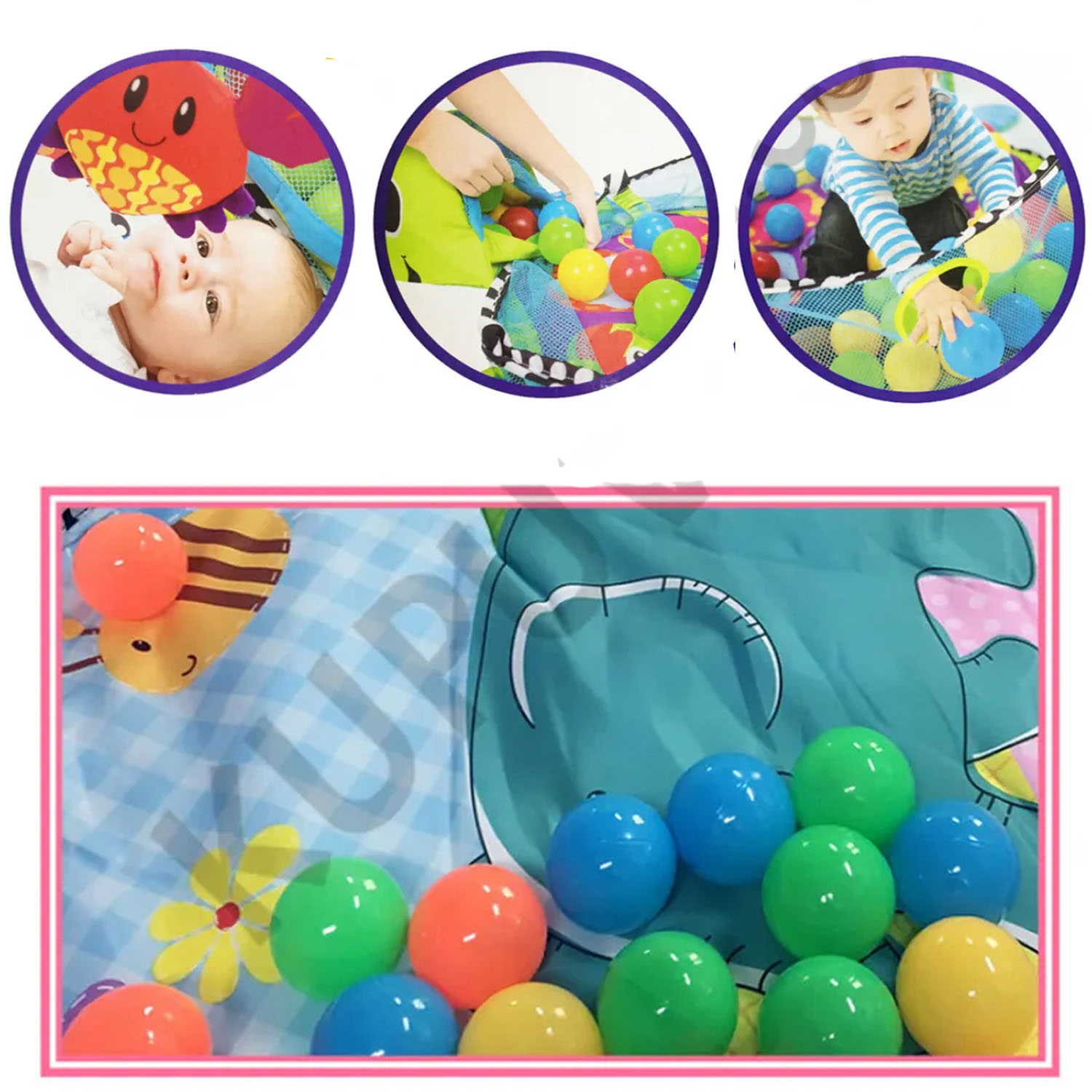GIMNASIO DE BEBE DIDÁCTICO 3 EN 1 CON PELOTAS OSITO - 4