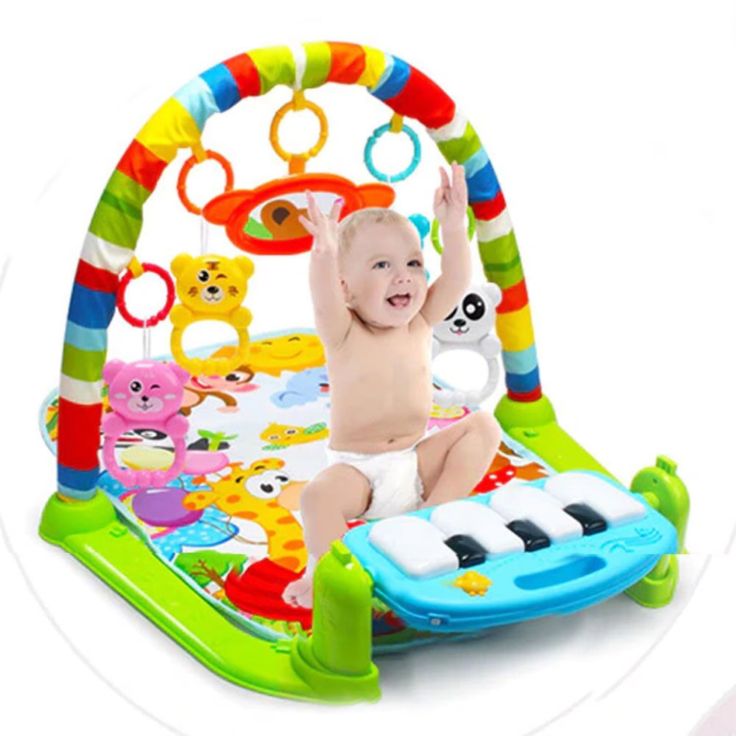 GIMNASIO DE BEBE CON PIANO PARA PATEAR VERDE - 3