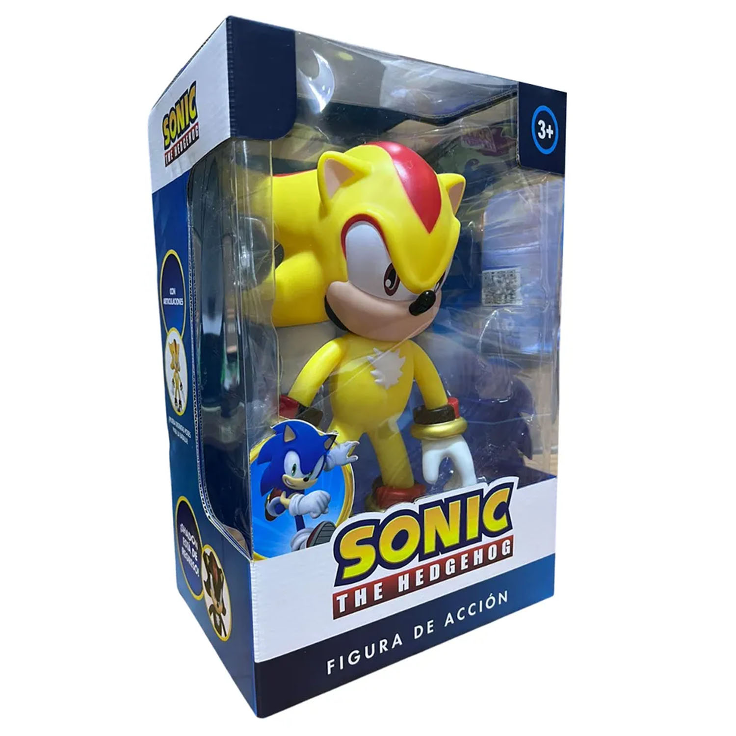 MUÑECO SONIC THE HEDGEHOG ARTICULABLE SÚPER SHADOW AMARILLO - 2