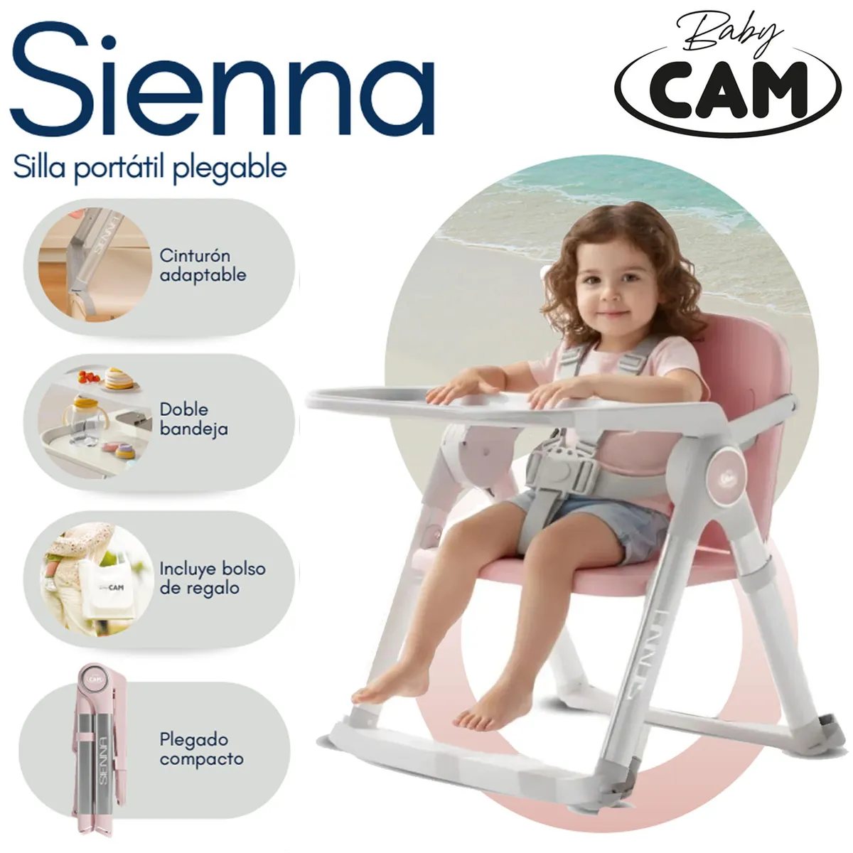 SILLA PORTATIL PLEGABLE «SIENNA» EDICIÓN LIMITADA PINK - 1