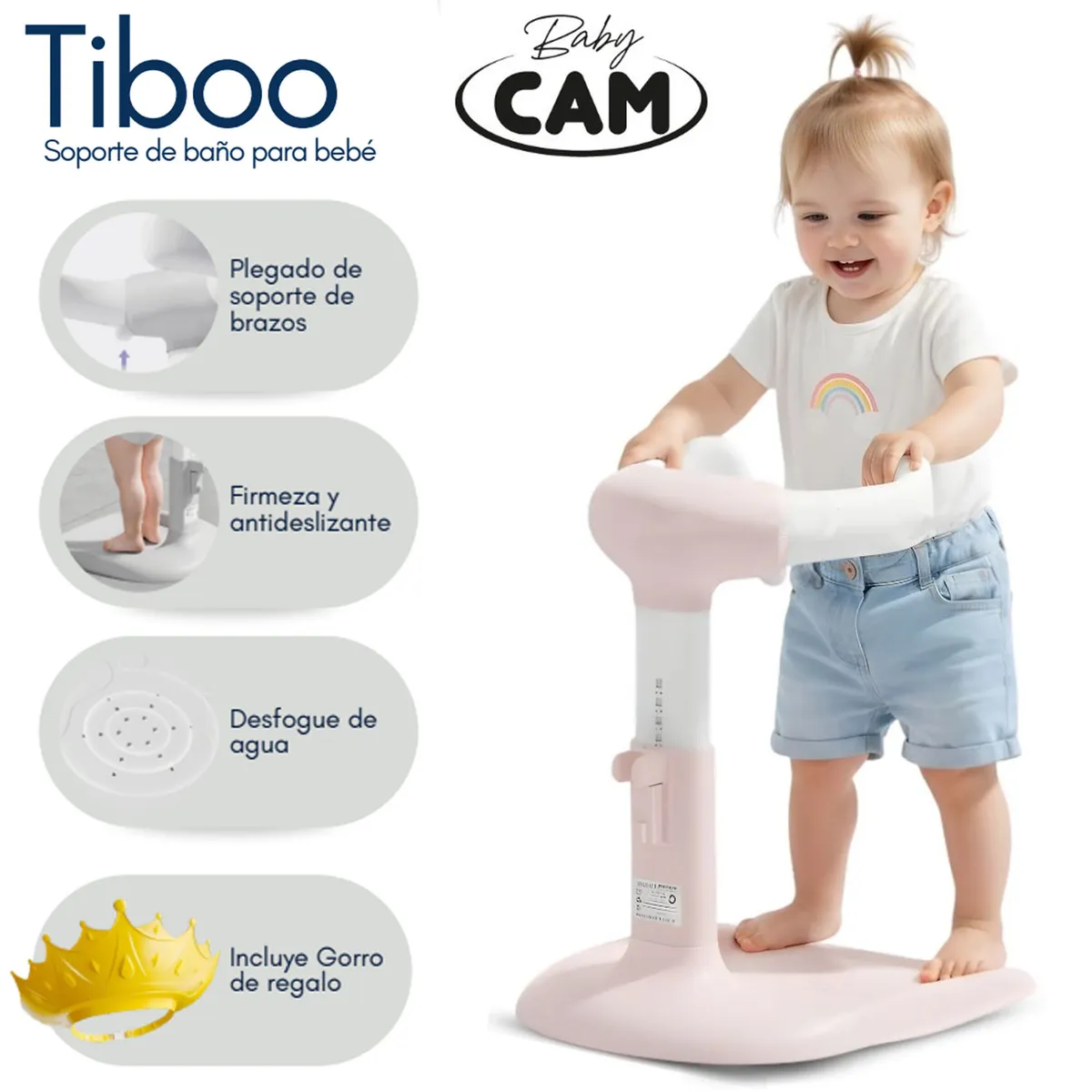 SOPORTE DE BAÑOS PARA BEBÉS «TIBOO» EDICIÓN LIMITADA PINK - 1
