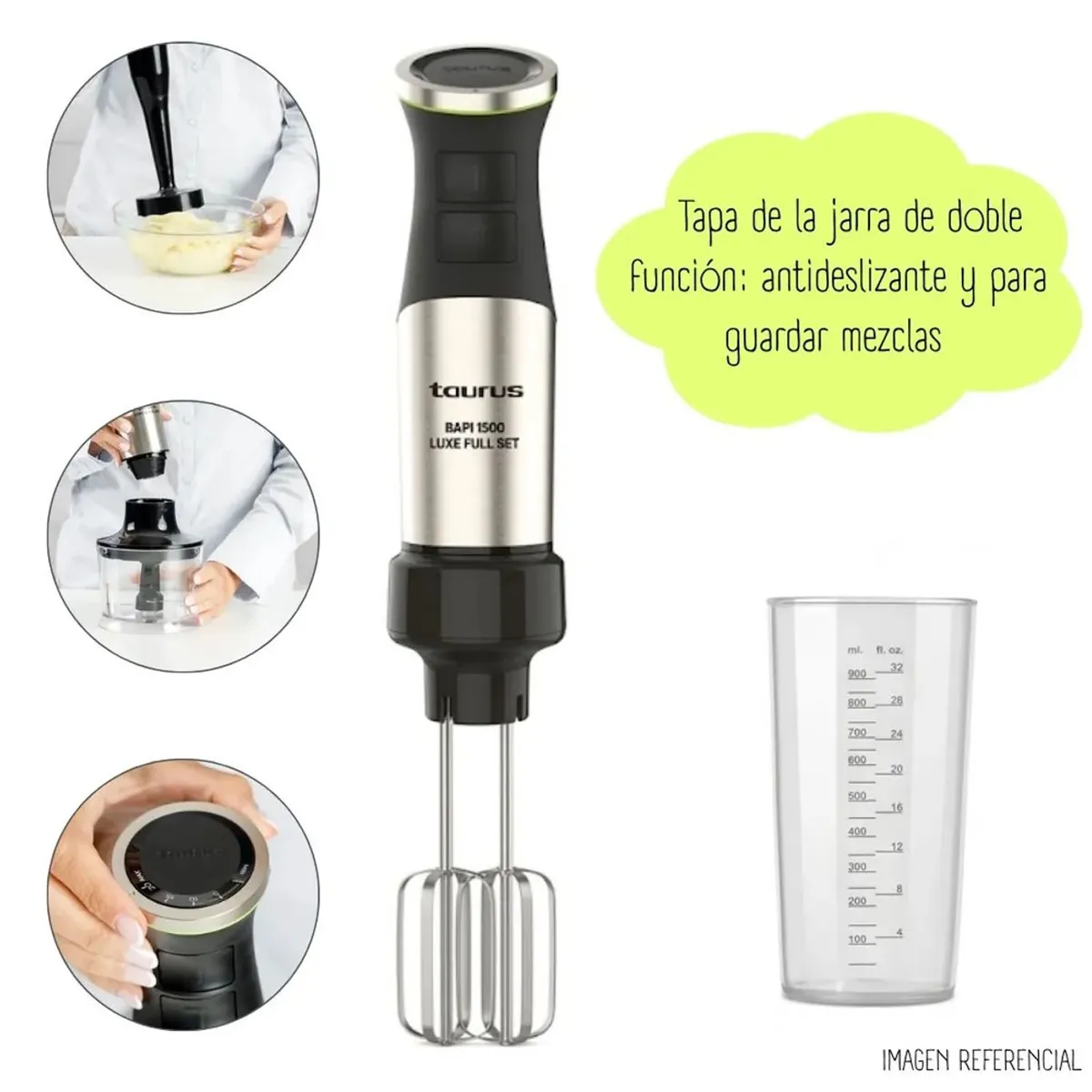 BATIDORA DE INMERSION TAURUS BAPI 1500 LUXE FULL SET - 4