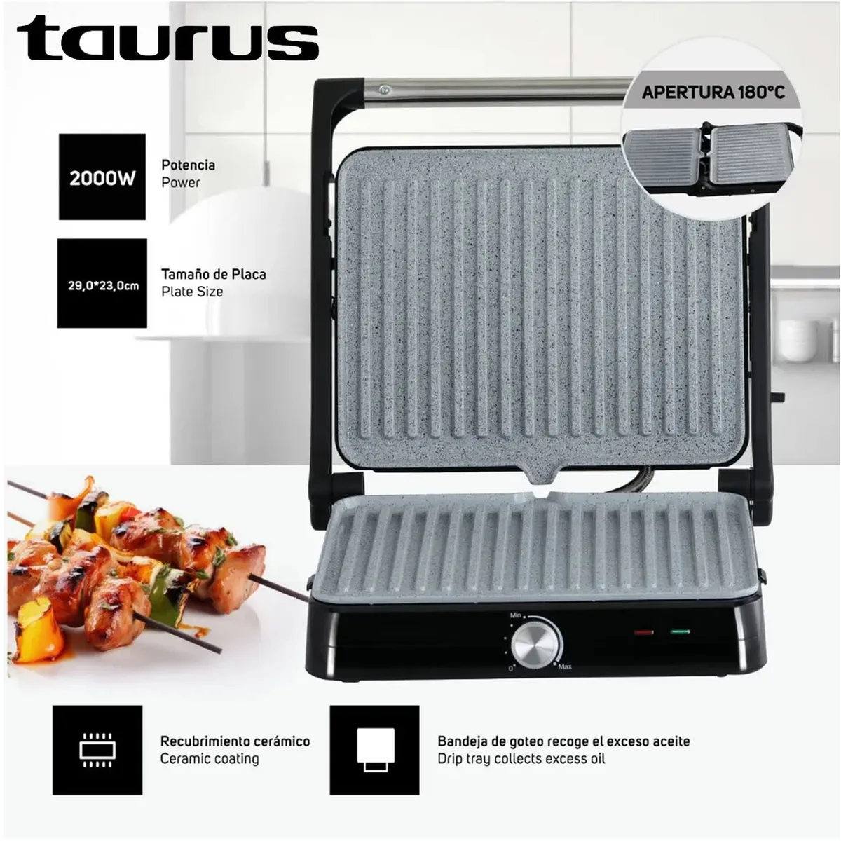 GRILL TAURUS MOD ASTERIA II 2000W - 4