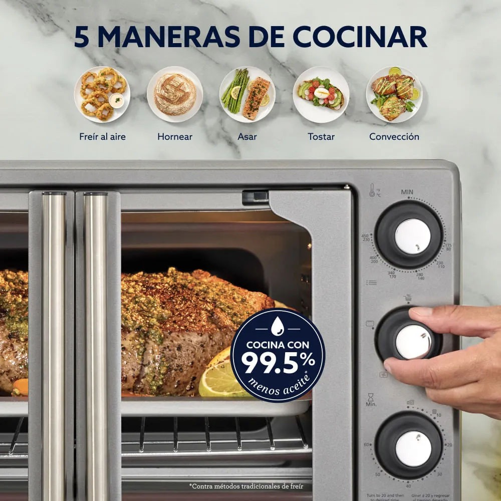 HORNO CON FREIDORA DE AIRE OSTER® DE 25 LITROS, PUERTAS FRANCESAS, TSSTTV25FDMAFNS - 3