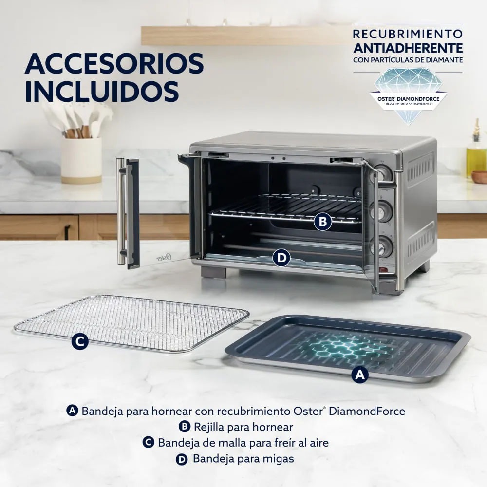 HORNO CON FREIDORA DE AIRE OSTER® DE 25 LITROS, PUERTAS FRANCESAS, TSSTTV25FDMAFNS - 4