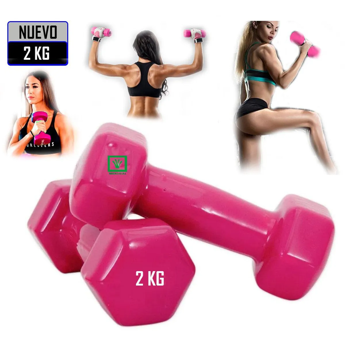MANCUERNAS DE VINIL 2 KG PACK 2 UNIDADES ROSADO - 1
