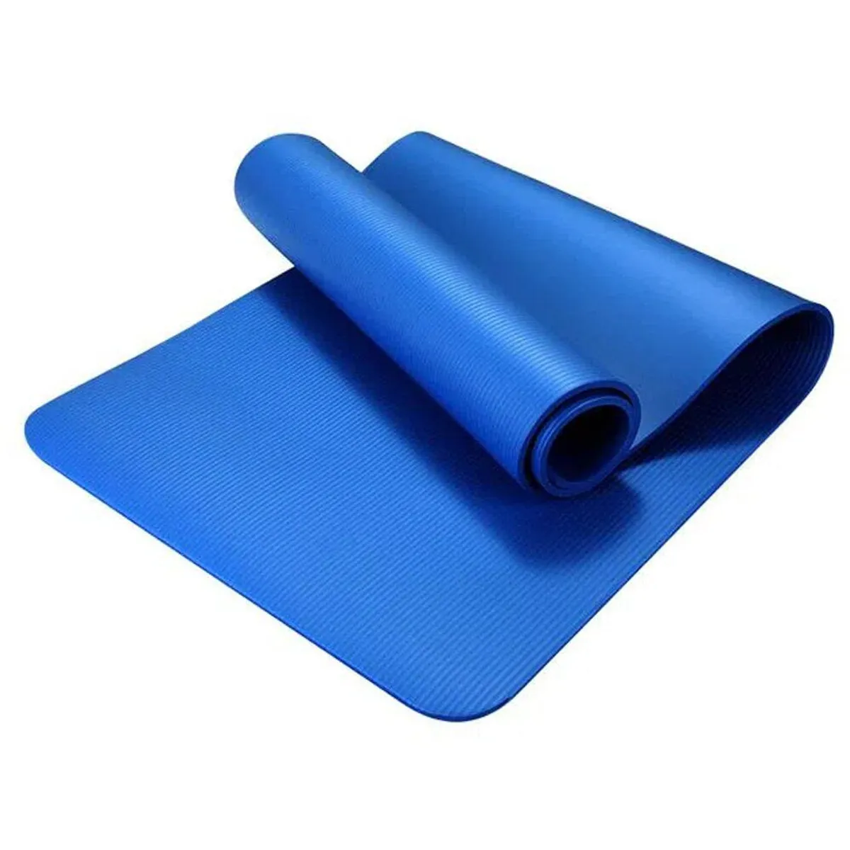 MAT DE YOGA PILATES 10 MM CON ELÁSTICO PORTÁTIL AZUL - 2