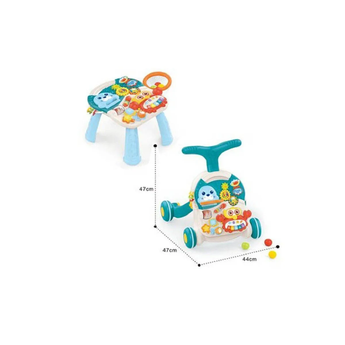 ANDADOR Y MESA ACTIVA PARA BEBÉS 2 EN 1 CELESTE - 3