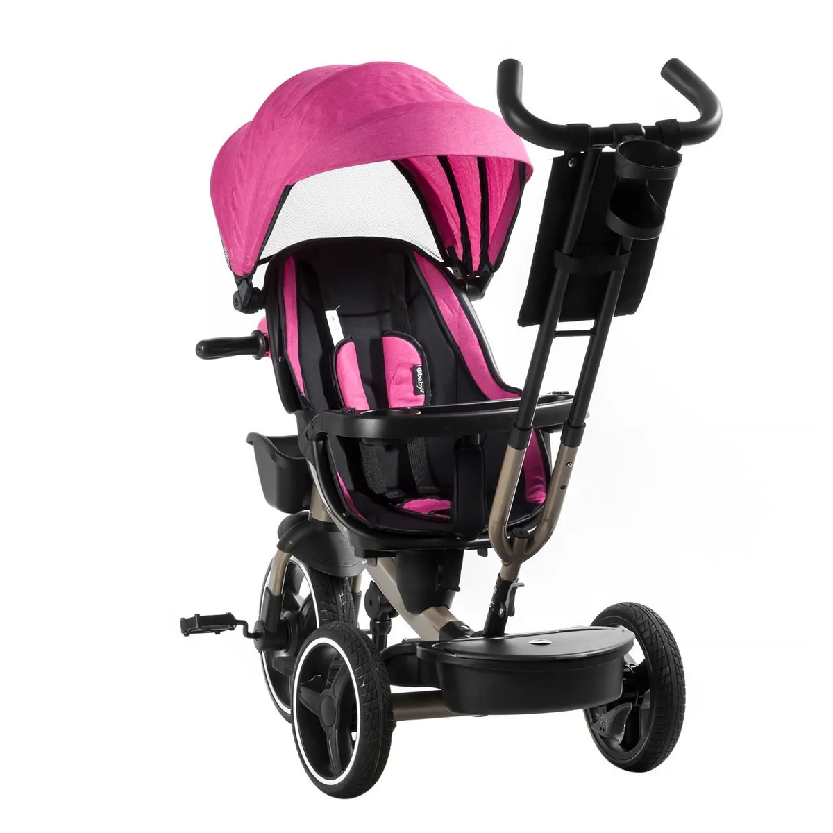 TRICICLO GUIADOR PARA NIÑOS USB Y BLUETOOH VENICE ROSADO - 4