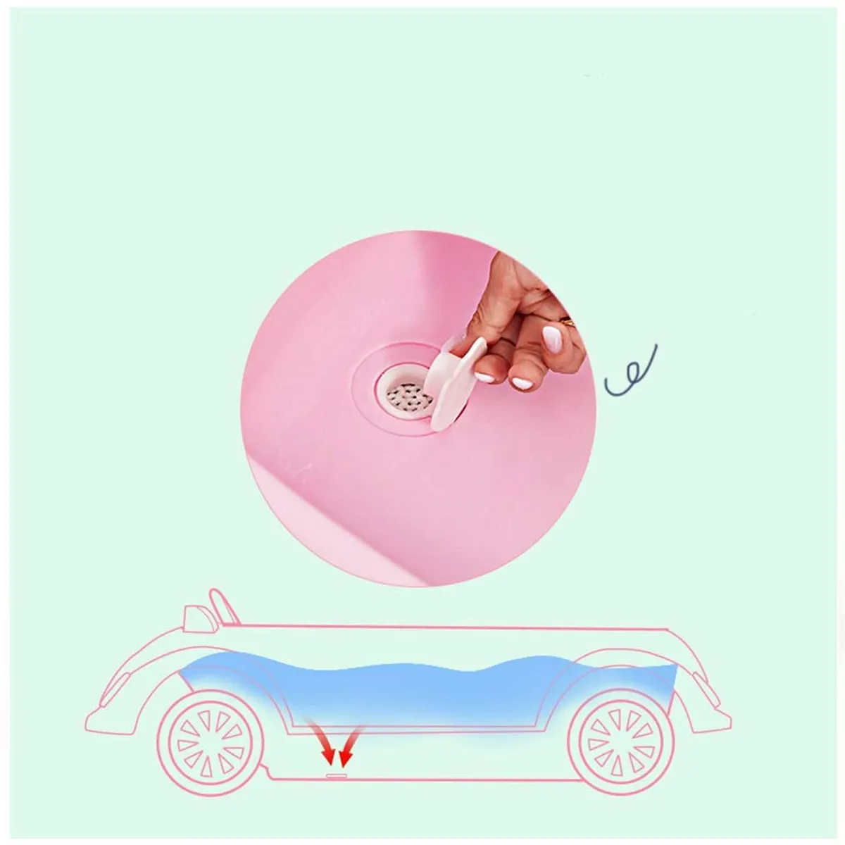 BAÑERA TINA DE BAÑO CARRITO ROSADO - 6