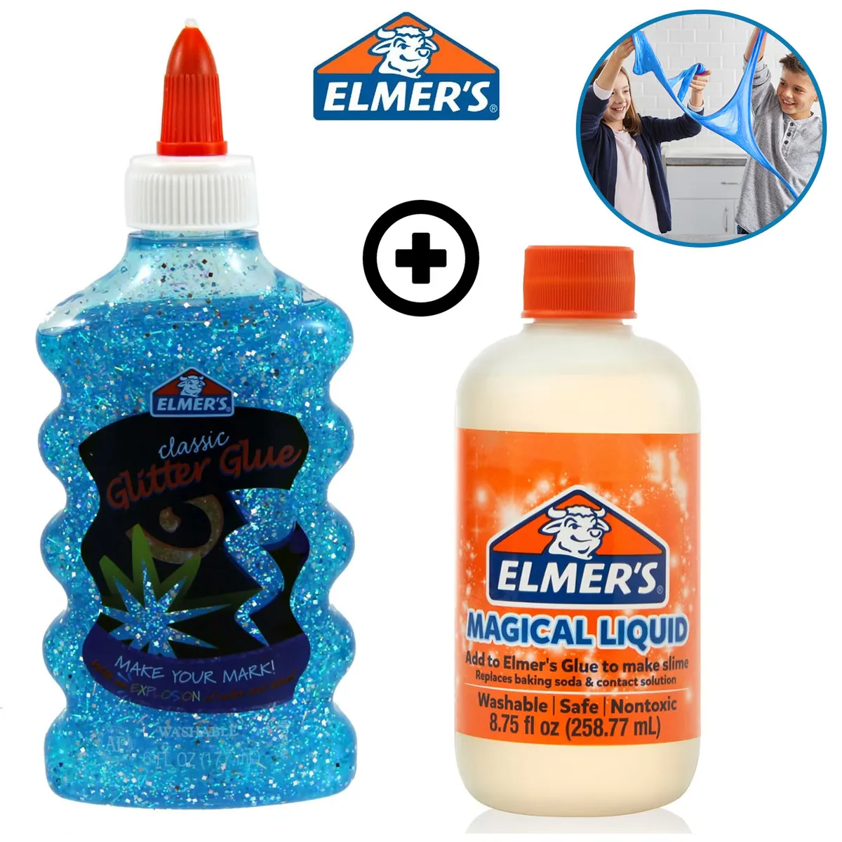 PACK HAZ SLIME GLITTER GLOW AZUL - 1